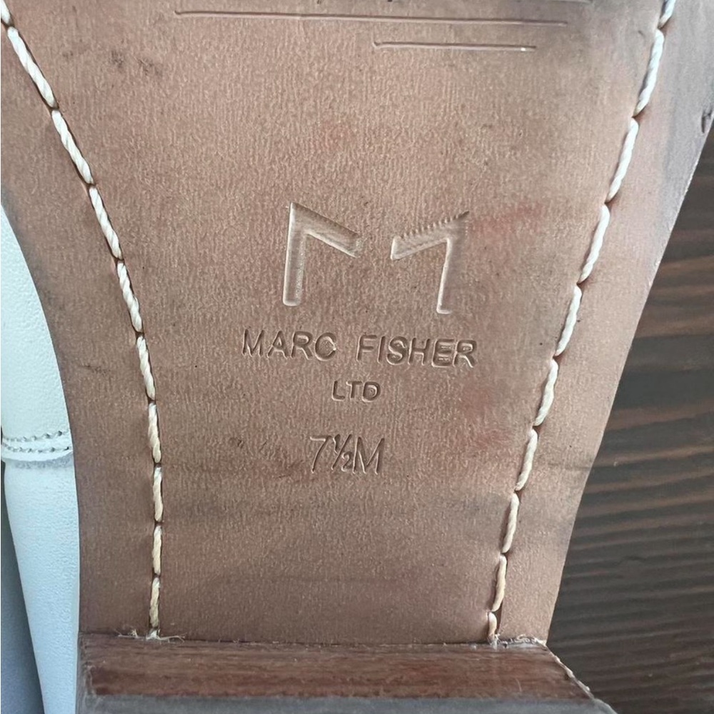 Marc Fisher LTD White Cowboy Booties Leather size 7.5 - Picture 6 of 8